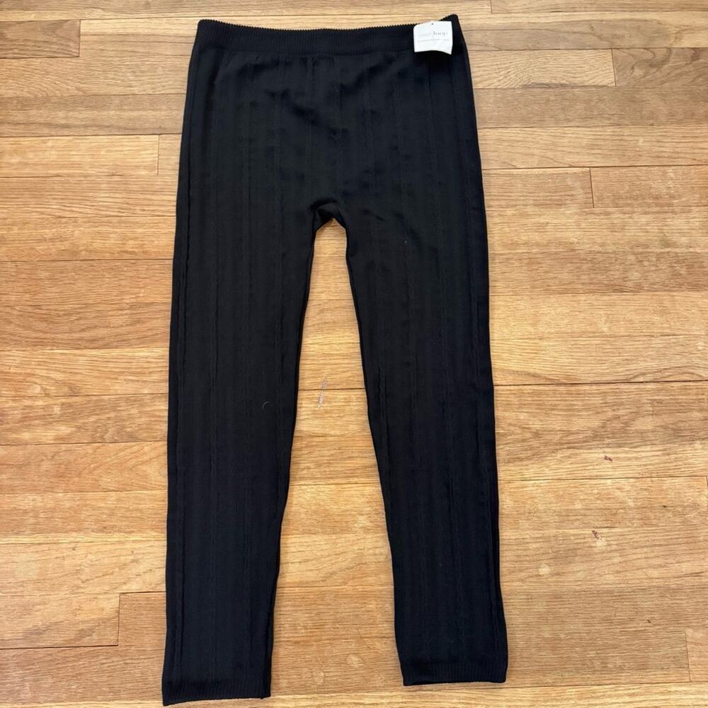 NWT West Loop black textured fleece lined leggings size large L
b62
